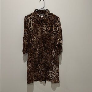 Leopard Print Button-Up Dress